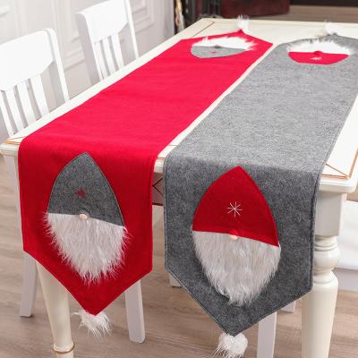 China Hot Selling Stripe Christmas Decoration Luxury Christmas Velvet Dining Table Runner for sale