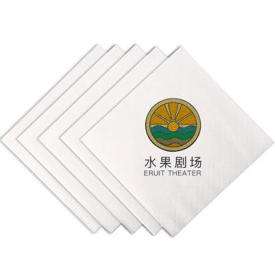 China Double Color Printed Paper Napkin Coffee Printing 2 Ply High Quality 23*23 cm Customized Fabric for sale