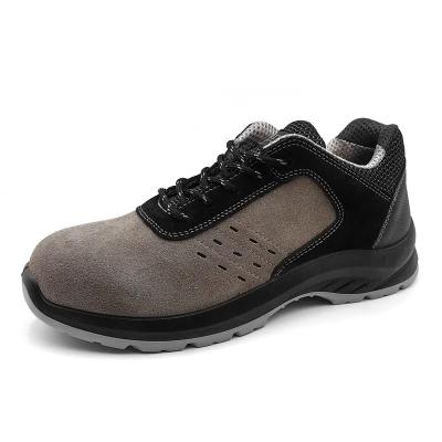 China Low Cut Suede Leather Shoes Grey Steel Toe Waterproof Shoes S3 for sale