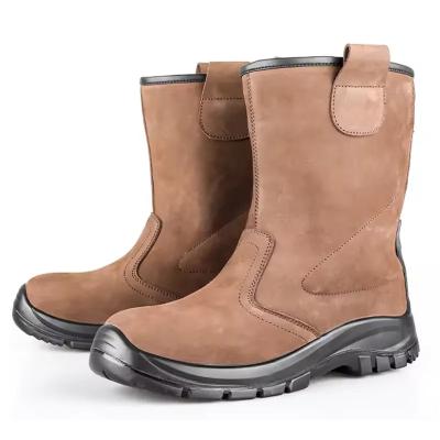 China Brown Nubuck Botas altas de rodilla Impermeables a los deslizamientos y resistentes al aceite en venta