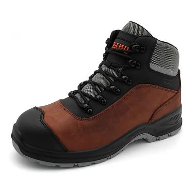 China Sapatos Casual de Cuero Crazy Horse Sapatos de seguridad de corte alto para hombres en venta