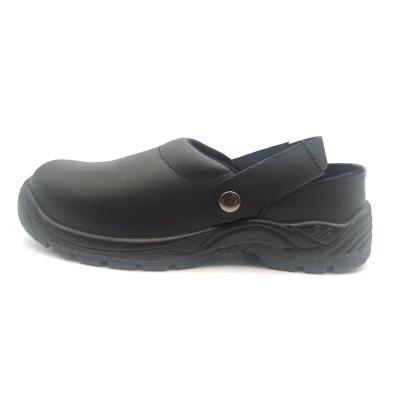 China Black Steel Toe Kitchen Shoes Unisex Restaurant Work Shoes Non Slip Clean Easy for sale