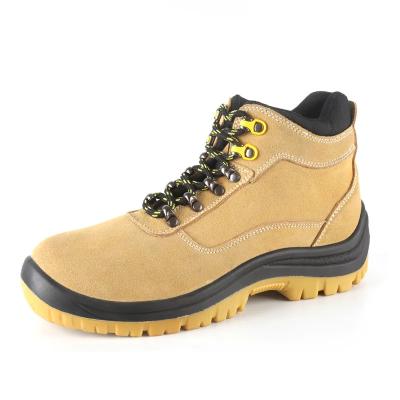 China Yellow Industrial Safety Shoes Nubuck Leather Steel Toe Woodland Safety Shoes Anti Static for sale