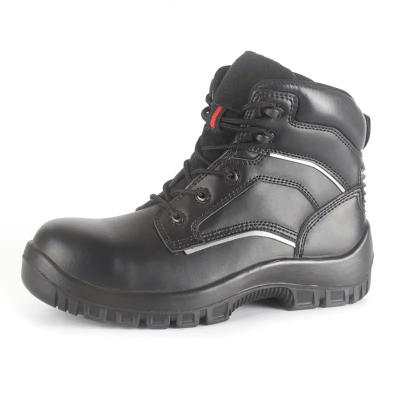 China Botas de rodilla negra resistentes al deslizamiento Botas de minería de pie de acero personalizadas en venta