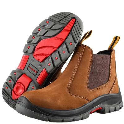 China PU Leather / Rubber Outsole Shoes No Lace Waterproof Chelsea Work Boots for sale