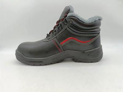 China Antiperforación zapatos de invierno con tapa alta de cuero negro zapatos resistentes al deslizamiento duraderos en venta