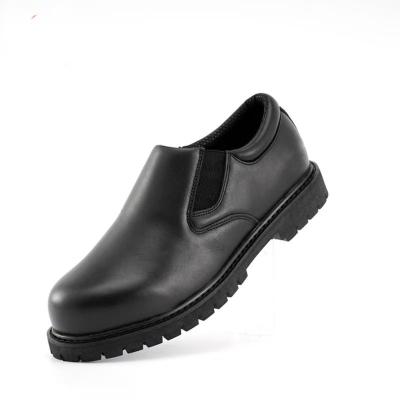 China Goodyear Welted Chef Shoes Black Full Grain Leather Slip Resistant Work Shoes for sale