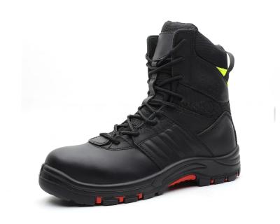 China Anti Puncture Firefighter Safety Boots Unisex Fireproof Steel Toe Work Boots for sale