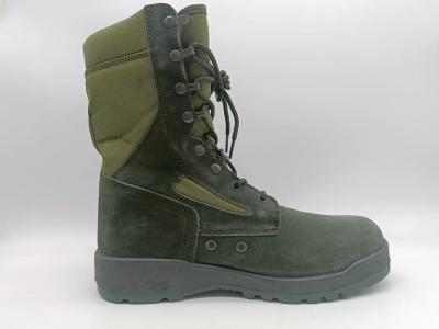 China Tactische veiligheidsschoenen Groen Hoog Top Suede Leer Ademhalend Te koop