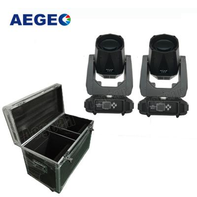 China Residential led stage light 80w prism double beam dmx spot led moving head light with road case pack 2 for sale