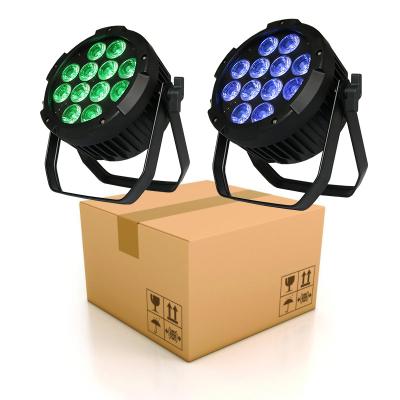 China 12x18w RGBWA UV color effect 12x18w battery operated outdoor led dmx rgbwa par uv wireless waterproof flat IR stage light for sale