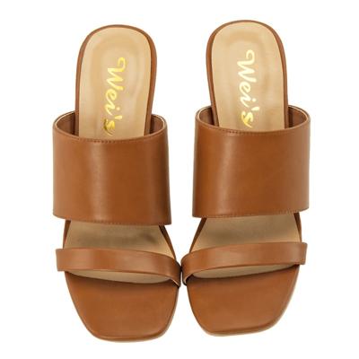 China Wood / Other Quality Assurance Fashion Women Slippers Multicolor Sandals With Low Heel for sale