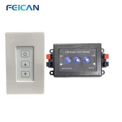 China FEICAN DC12V 98W US Standard Wall Touch Dimmer Wireless 3keys Remote Wall Touch Dimmer Switch For Single Color for sale