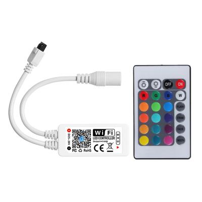 China Programmable control system home tuya led TUYA mini RGB controller DC5DC24V smart controller dimmer for SMD5050 led strip light 58*23*9MM for sale