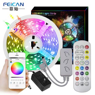 China Lighting Remote Controller Bluetooth APP Control LotusLantern Smart IR 24key With Music 12V IP20 SMD5050 LED Strip Light For RGB Strip Light Kit 5m for sale