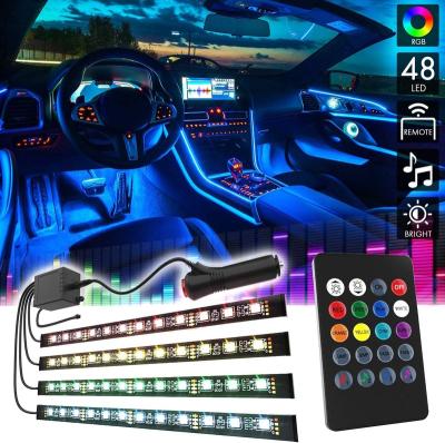 China ROAD 2021 RGB car usb hot selling ambient led strip light for car interior with music for sale