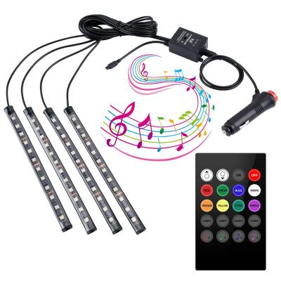 China ROAD 12V IR24 Keys Music RGB Controlled IP65 Waterproof Car Interior LED Lighting Kit for sale