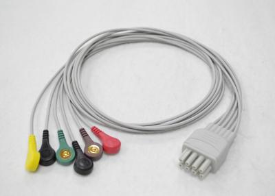 China COMPATIBLE NIHON KOHDEN REUSABLE LEAD WIRE,6-LD,SNAP,IEC,0.9M for sale