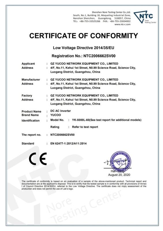 CE - Yucoo Network Equipment Co., Limited