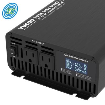 China Aluminum LCD Display 24 Volt 110vac 1000W Inverter Pure Sine Wave for sale