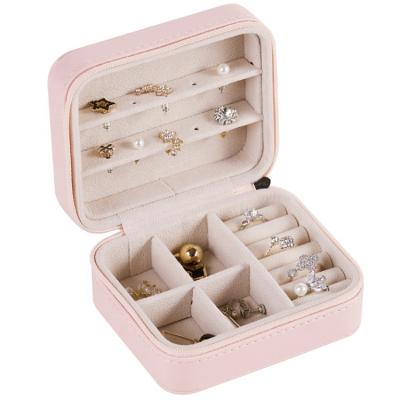 China Simple Leather Earring Packaging Ring Travel Fashionable Hot Selling Small Jewelry Box For Women Small for sale