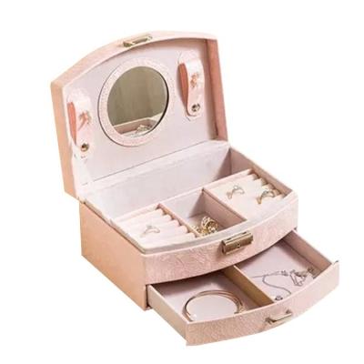 China Factory Supplier High End Fashionable Ring Jewelry Packaging Drawer 2 Layers Jewelry Storage Box for sale