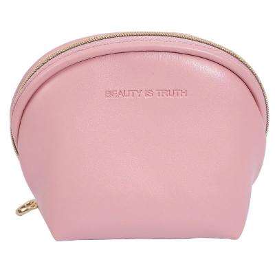 China Cute Portable Travel Women Make Up Luxury Leather Travel Toiletry Bag Custom Makeup Large Cosmetic Bag for sale