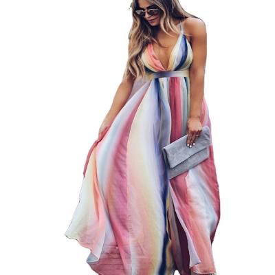 China Wholesale Plus Size Women's Casual Dresses Bohemian Beach Skirt Gradient Printed Even Printed Dresses for sale