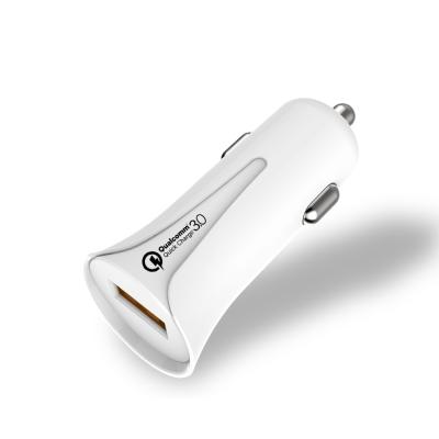 China New Design Mobile Phone QC 3.0 USB Car Charger 1 USB Port Car Charger 18W USB Charger for sale