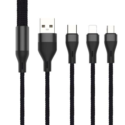 China Bestselling MP3/MP4 Player 3 In 1 USB Charging Cable For iPhone For Samsung For Android 2.4A USB Charging Cable Fast Charging Type C Data Cable for sale