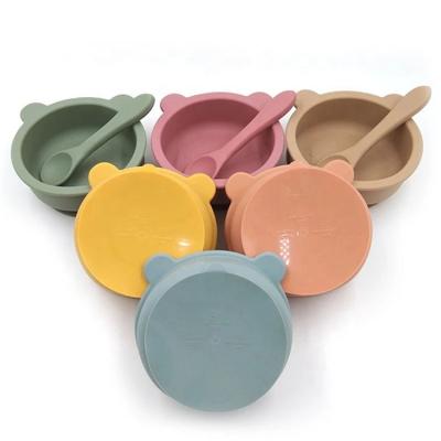 China BPA Free Best Price Customized Available Food Grade Safe Baby Silicone Feeding Bowl And Dish Set For Baby Kids for sale