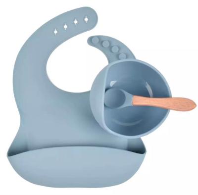 China Training Baby Consumption BPA Free Bear Cup Design Rolls Baby Tableware Set Kids Food Suction Cup Silicone Baby Feeding Bowl for sale