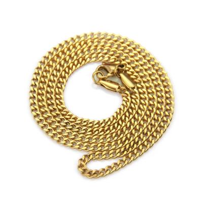 China Shop CLASSIC Men's Hongyu Stainless Steel Vacuum Fine Plating Gold Cuban Necklace for sale