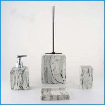 China Sustainable Luxury Marble Bathroom 4pcs Set for sale