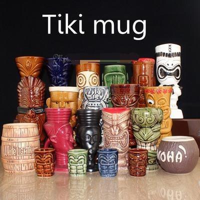 China Sustainable Sustainable High Quality Relief 3D Embossed Customized Ceramic Tiki Mug for sale