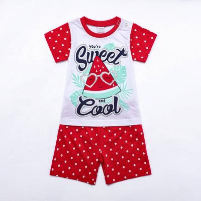 China 100% Cotton Breathable Summer Clothing Short Sleeve Infant Toddler Outfits Baby Suit for sale