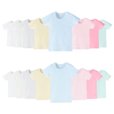 China 100% Cotton Anti-Shrink Wholesale Boys Plain T-shirts Toddler Tees Girl Twin T-shirt Clothes Infant Wear Clothing Baby T-shirts for sale