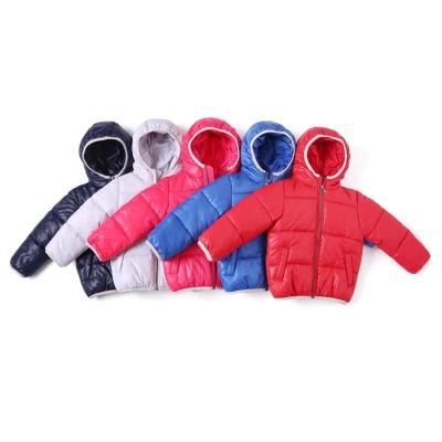 China china supplier custom 100% polyester solid color anti-wrinkle unisex outwear kids hooded coats girls boys winter jacket for sale