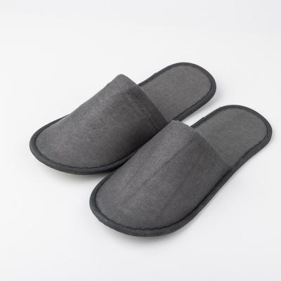 China Exquisite Disposable Logo Hotel Amenities Soft Disposable Hotel Soft Disposable Travel Slipper Making Luxury Hot Selling Customized Gray Machine for sale