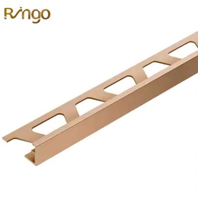 China Foshan RingoTile Modern Corner Gold Brushed Trims Decorative Tile Trim Aluminum Corner Listello Border Border for sale