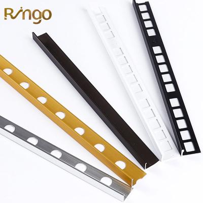 China Modern Foshan Ringo Home Decoration Aluminum Factory In Stock Multi Color L Shape Aluminum Corner Edging Of Tile Metal Edge Trim for sale