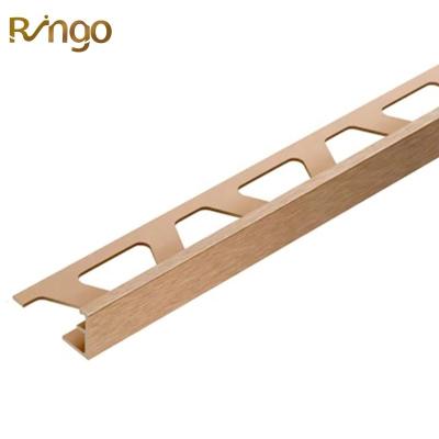 China Ringo International Standard Quality Customized Length Modern Polished Ceramic Metal Aluminum Bathroom Wall Tile Trims For Marbles for sale