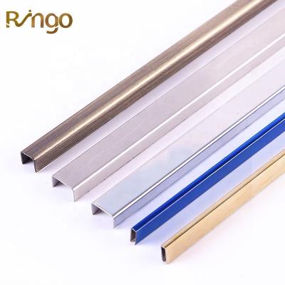 China Ringo Export High Quality Stainless Steel Listello Series Products 2022 Metal U Shape Modern Wall And Tiles Decor Trims for sale