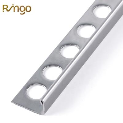 China Ringo Export High Quality Standard 2022 Stainless Steel Modern 304 L Shape Corner Tile Trim 10MM Size Flooring Profile In Shiny Silver for sale