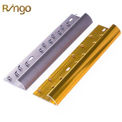 China Foshan Ringo Metal Threshold Full Size Modern Edge Trim Tile Foshan Ringo Metal Threshold Full Size Floor Transition Strip Mirror Tile Aluminum Laminate Trim For Floor Carpet for sale