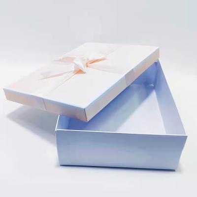 China Recycled Custom Luxury High-end Universal Exquisite Gift Box Bow Ribbon And Bottom Of Materials Packaging Cardboard Lid, Fashion Top for sale