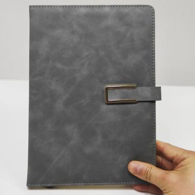 China Wholesale Business Office B5 High-grade Magnetic Denim Button Eco-friendly Paper Notebook Diary Notepad Blue Conference Notepad for sale