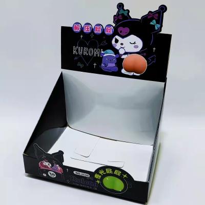 China Custom logo fashion cosmetic packaging carton, product sample counter display box, lovely black children's moisturizer display for sale