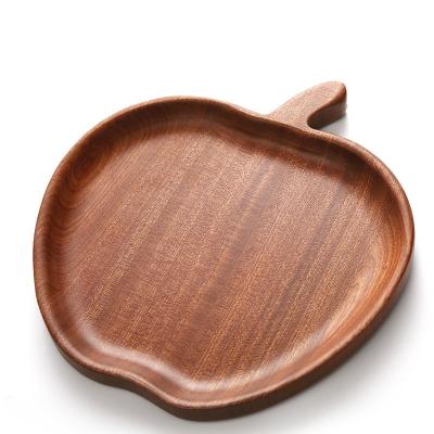 China home & restaurant & Bakery Apple Shape Wooden Fruit Dishes Dish Customized Wooden Salad Bowl With Certificate for sale