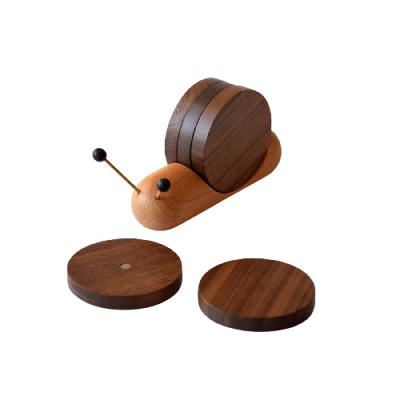 China Traditional Hot Selling Wooden Cup Holder Luxury Walnut Pad Coaster for sale